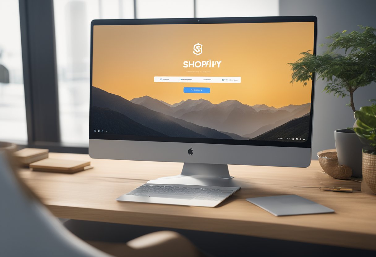 A computer screen displaying a Shopify URL structure, with a focus on user-friendly and search engine optimized format