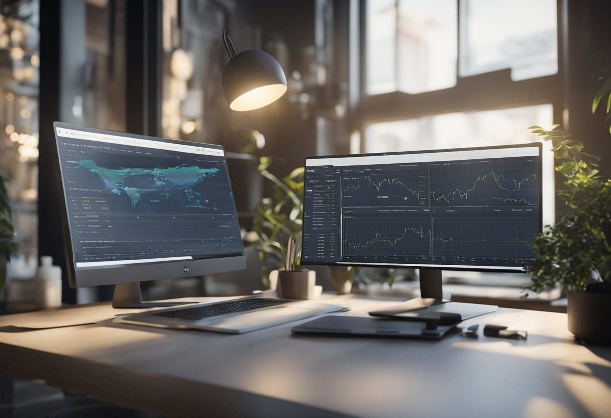 A computer screen with Shopify SEO tools and data charts