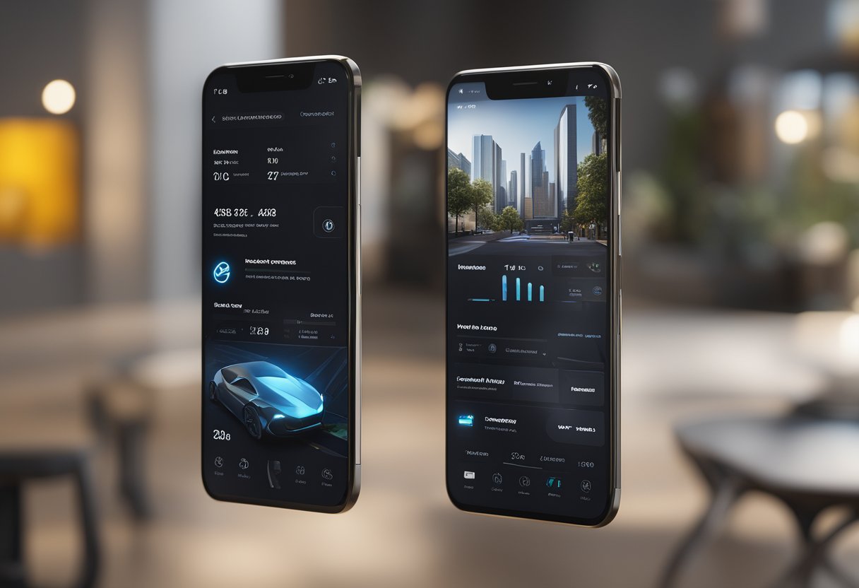 A sleek and modern mobile interface with a seamless user experience, featuring a clean and intuitive design to optimize conversions