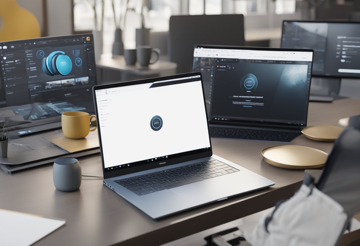 A customer smoothly completes a purchase on a laptop, with a clean and user-friendly interface