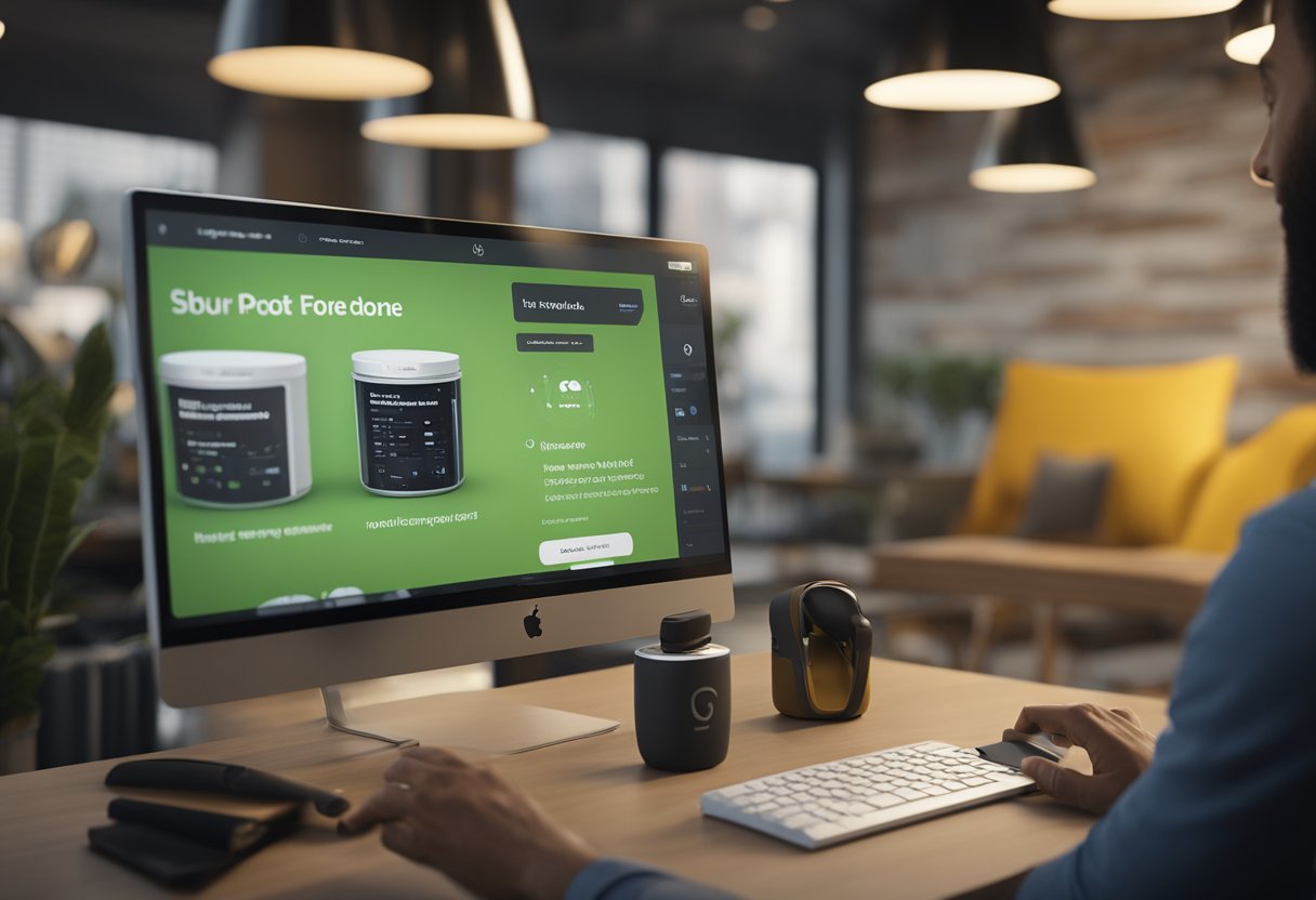 A customer interacts with a digital interface to customize a product on a Shopify website, adding a personal touch to boost sales