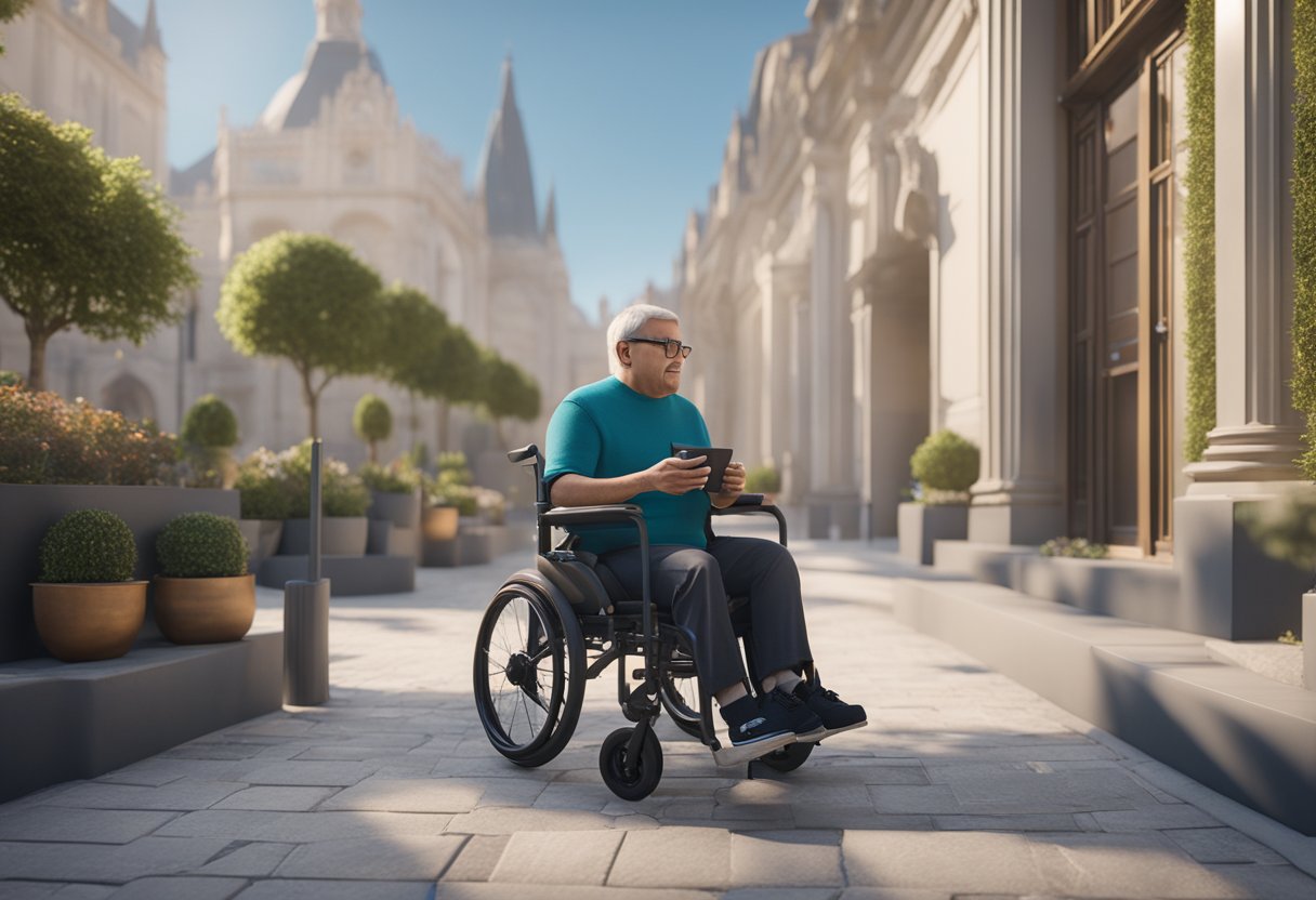A person with cognitive disabilities successfully navigating a Shopify website, with a clear path and accessible features