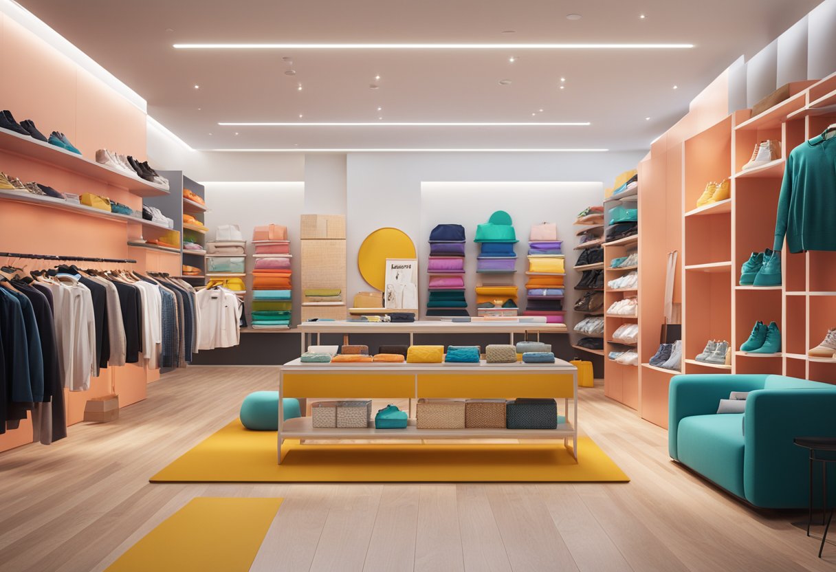 A vibrant Shopify store with a modern, sleek design. Bright colors and clean lines convey a sense of professionalism and efficiency. Products are showcased in an organized and visually appealing manner