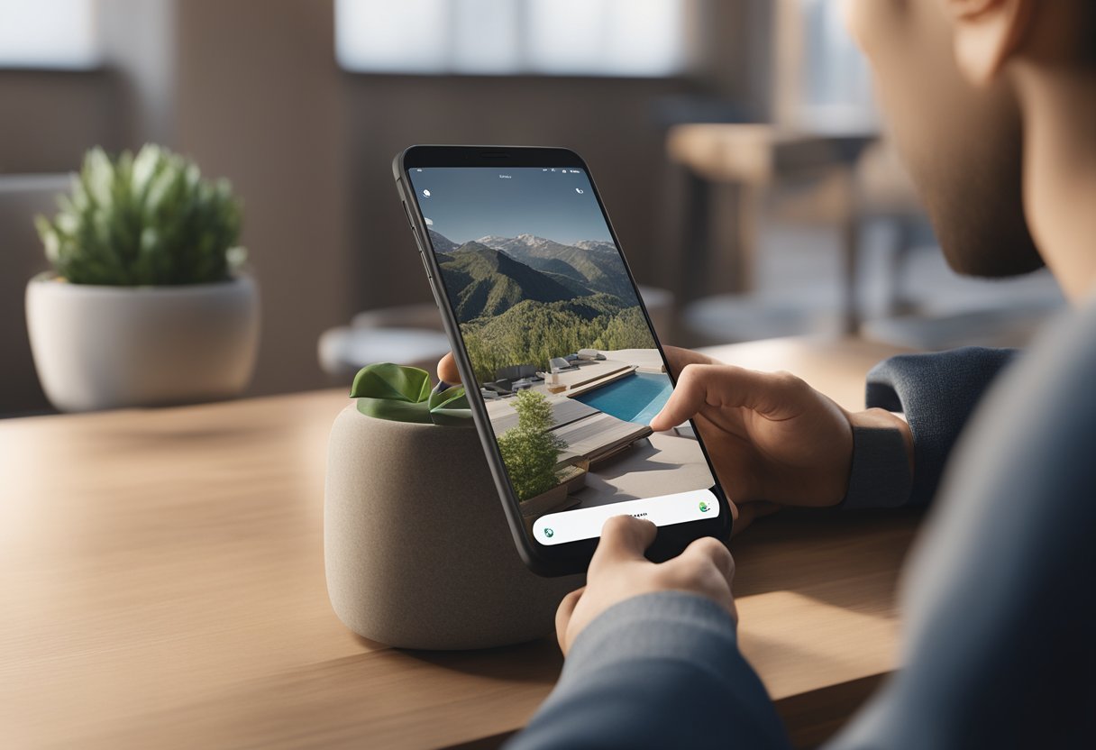 A person using a mobile device to browse a visually appealing and user-friendly Shopify website, with easy navigation and engaging content