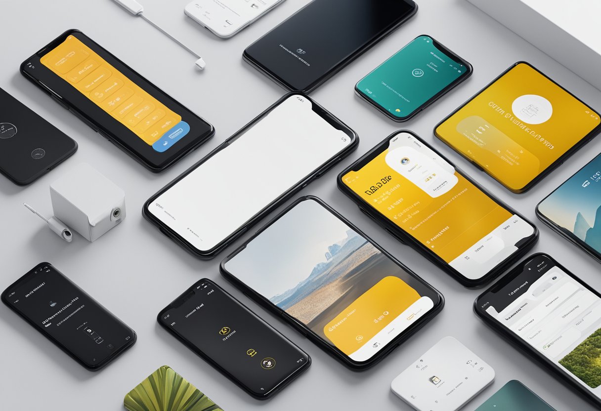 A smartphone displaying a sleek and user-friendly interface, showcasing various products and a seamless checkout process