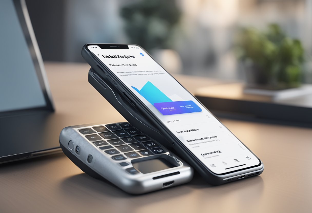 An illustration of a mobile phone displaying a Shopify store with clear, easy-to-read text and buttons, and high contrast colors for accessibility