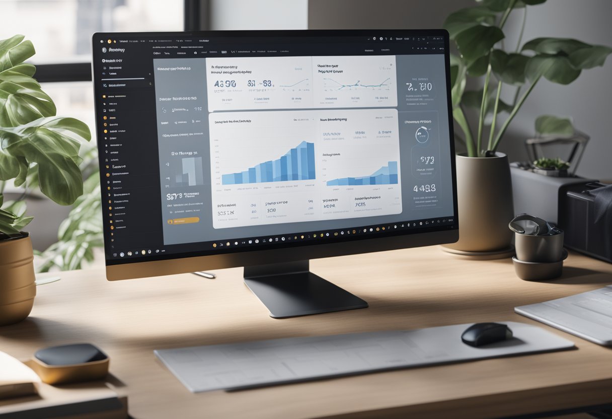 A computer screen displaying Shopify SEO analytics and optimization tools