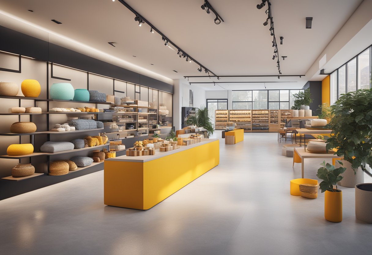 A vibrant, modern online store with a sleek and user-friendly interface. Bold colors and clean design elements convey professionalism and trustworthiness