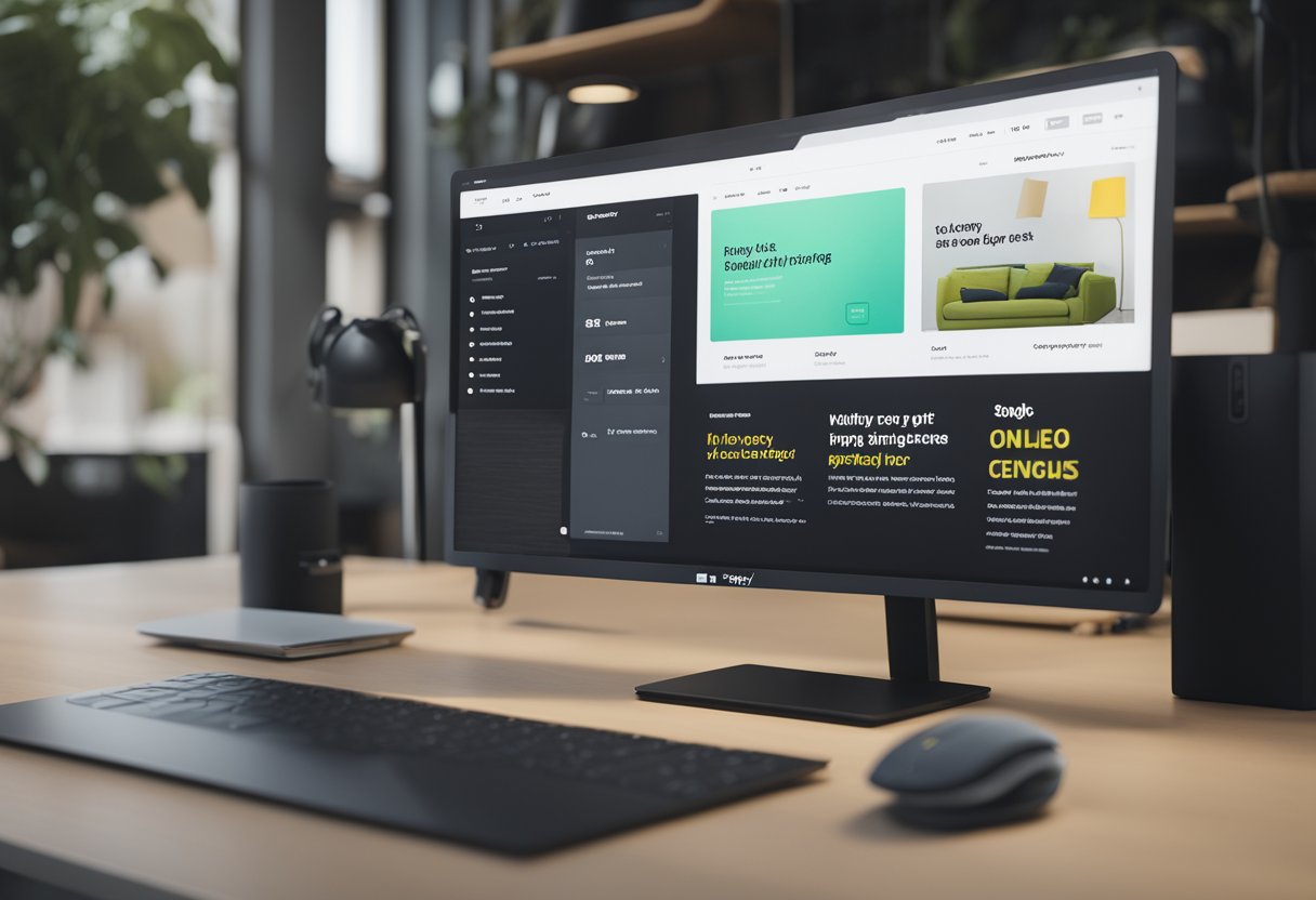 A computer screen displaying a Shopify store with clear, easy-to-read text, high contrast colors, and accessible navigation options